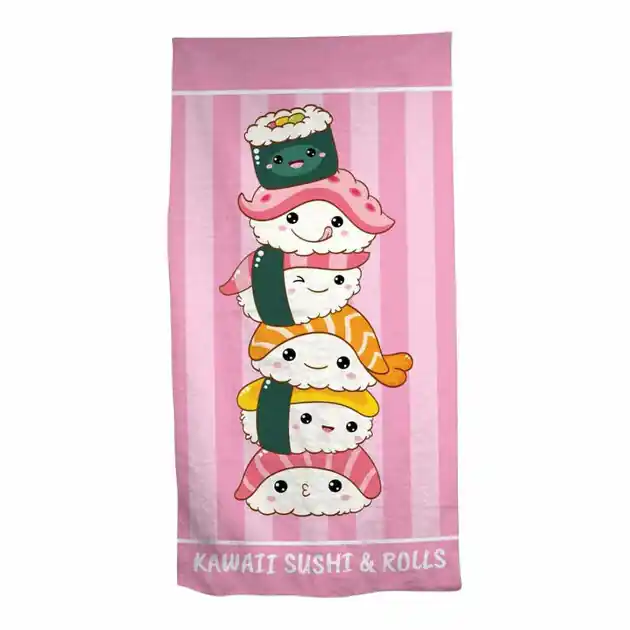 Kawaii Sushi & Rolls Strandlaken - 70x140 cm Favoriet
