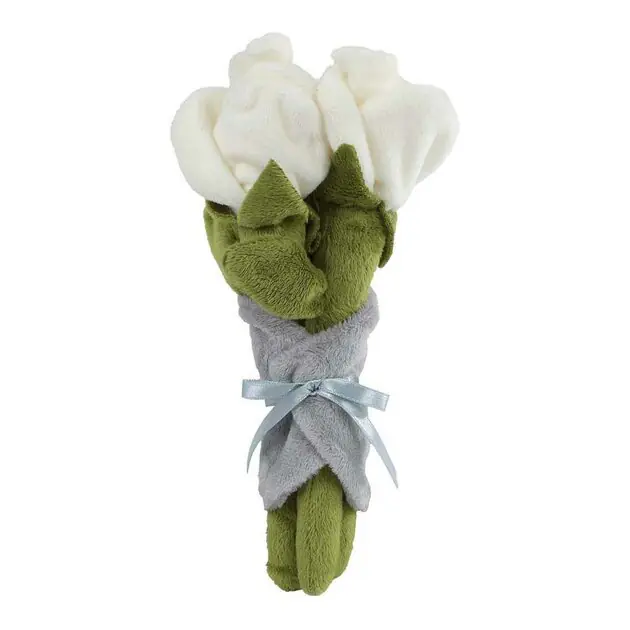 Take Me Home Pluche Bosje met 3 Rozen Wit - 22cm Koopje