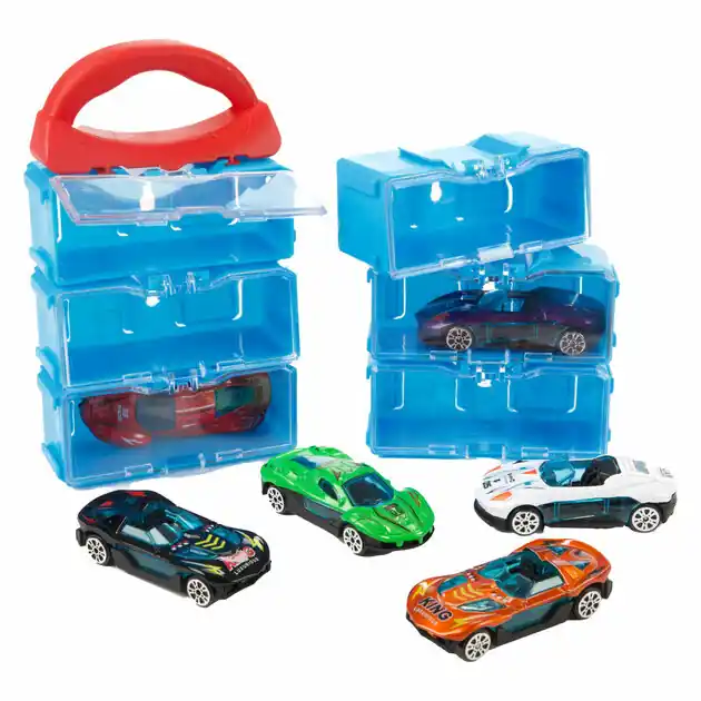 Bestseller Turbo Racers Opbergkoffer Inclusief 8 Metalen Autos - 1:45