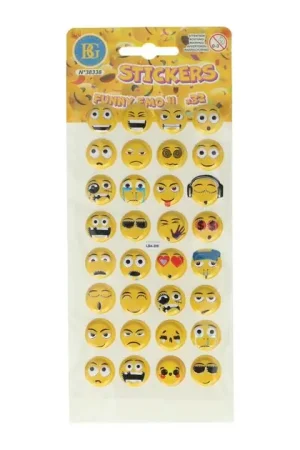 3D Stickers - 32 Lachgezicht Stickers Betrouwbaar