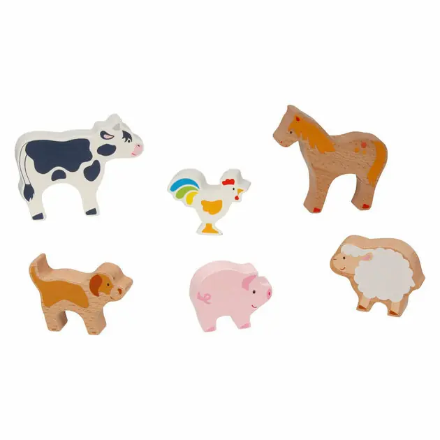 Goki Houten Boerderijdieren, 6dlg. Express Levering