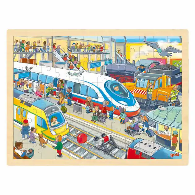 Goki Houten Puzzel Treinstation, 96st. Must-Have