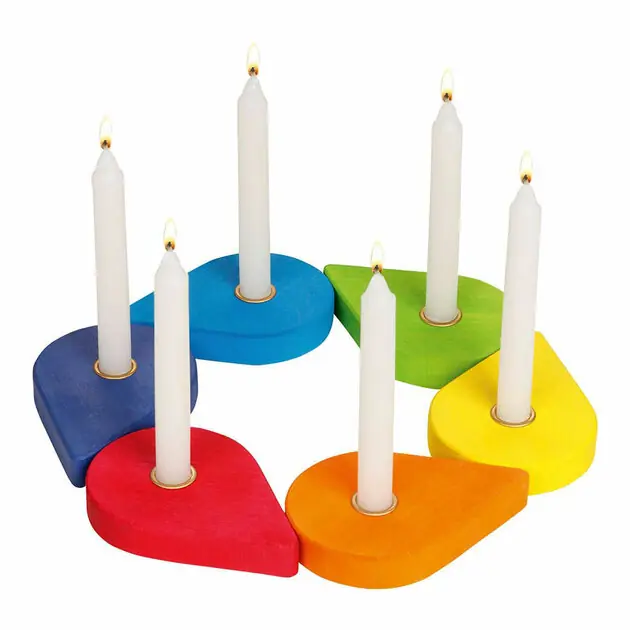 Laatste Kans Goki Houten Verjaardagskrans Kandelaars, 6dlg.