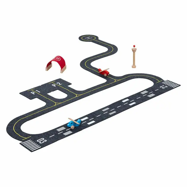 Goki Speelset Wegdelen Vliegveld met Accessoires - 26dlg. Finale Uitverkoop