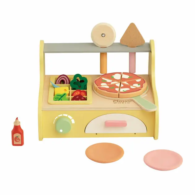 Classic World Houten Pizzaoven Speelset, 7dlg. Favoriet
