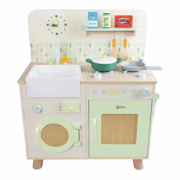 Bestseller Classic World Houten Keuken met Accessoires - 14dlg.