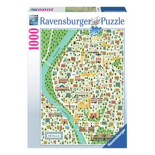Hoge Kwaliteit Ravensburger Legpuzzel Map Of Seville, 1000st.