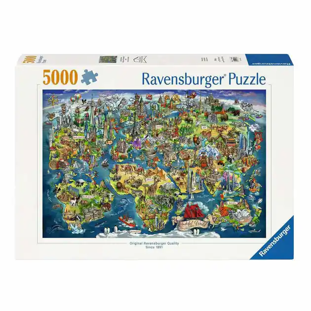 Rechtstreeks Van De Fabrikant Ravensburger Legpuzzel Illustrated World Map - 5000st.