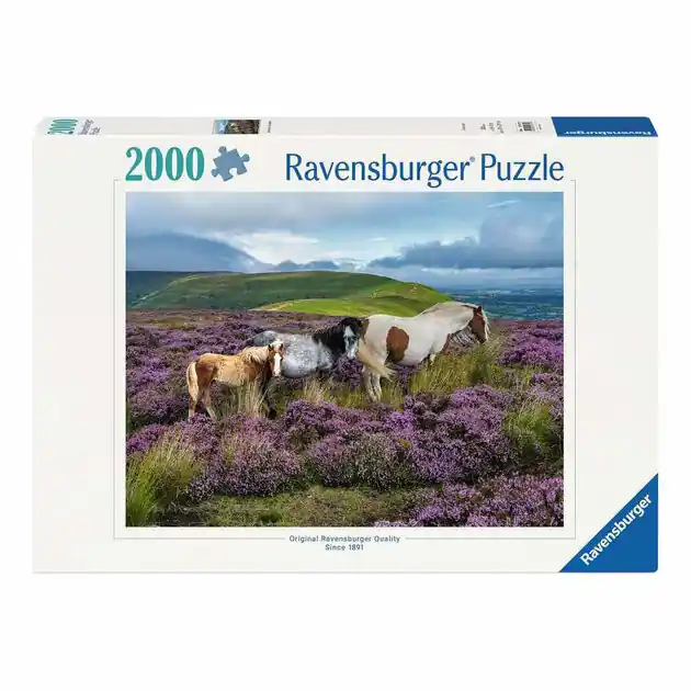 Hoge Kwaliteit Ravensburger Legpuzzel Wild Horses in the Heather - 2000st.