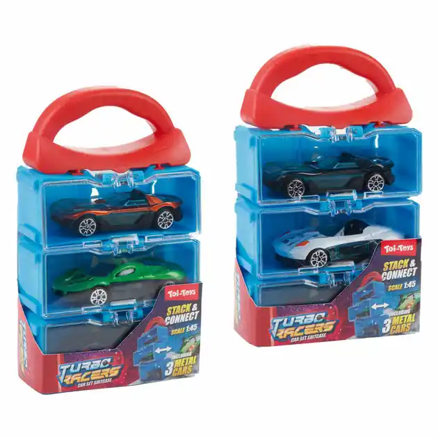 Turbo Racers Opbergkoffer met 3 Metalen Auto's Bestel Nu