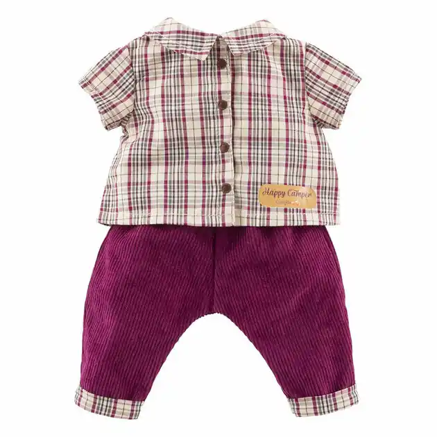 Must-Have Corolle Geruit Shirt met Broek Kleine Ontdekker - 36cm