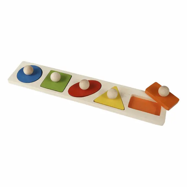 Beste Prijs Primi Passi - Houten Noppenplank Vormenpuzzel Groot
