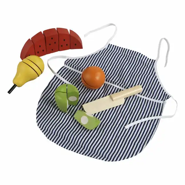 Primi Passi - Houten Snijfruit Set met Schort Op = Op