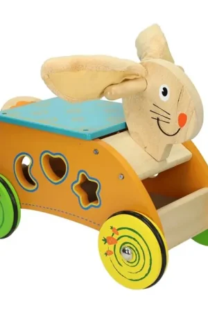 Primi Passi - Houten Vormen- en Loopwagen Konijn Beperkt Aanbod