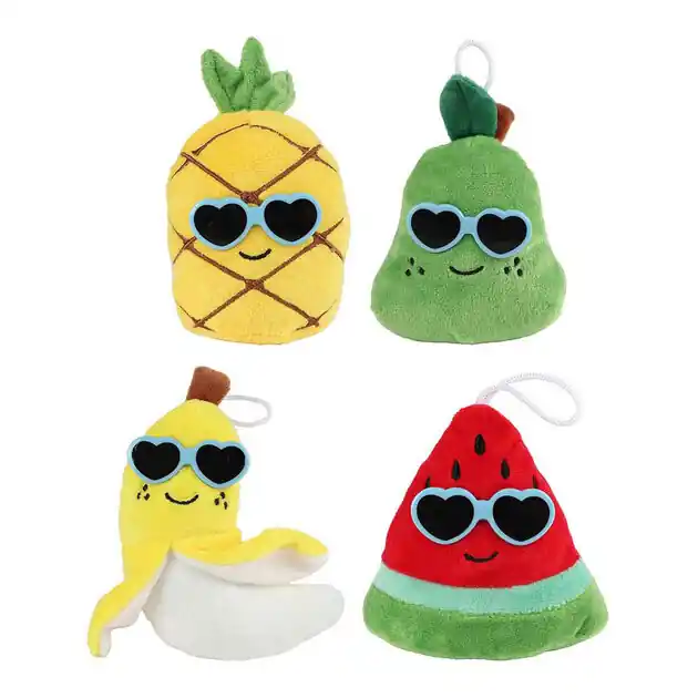 Op = Op Fluffy Menu Pluchen Fruit met Zonnebril - 6cm
