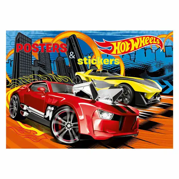 Hot Wheels Posters & Stickersboek Dagaanbieding