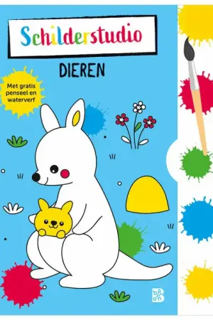 Kleurboek met Verfpalet en Penseel Dieren Direct Verzonden