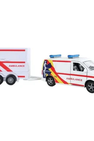 Kids Globe VW Transporter Ambulance met Aanhangwagen Speciale Aanbieding