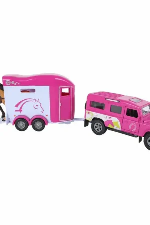 Kids Globe Land Rover met Cheval Liberté Paardentrailer - Roze Veilige Betaling