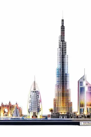 Rechtstreeks Van De Fabrikant Cubic Fun 3D Puzzel City Line Dubai met Led Verlichting