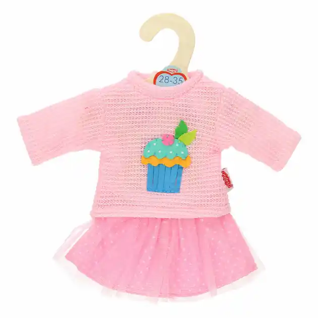 Op = Op Poppen Pullover met Rok Roze, 28-35 cm