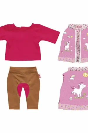 Actieprijs Poppenoutfit Paardrijden - Eenhoorn, 28-35 cm