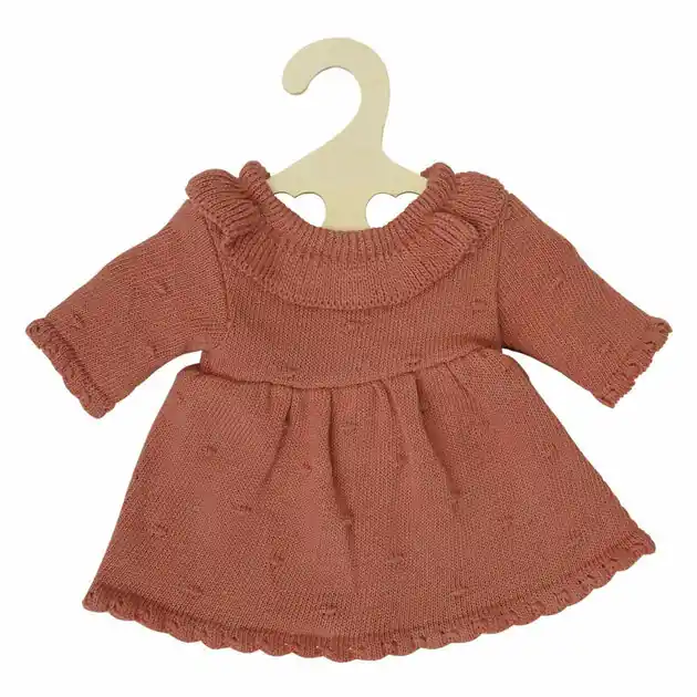 Must-Have Poppen Brei Jurk Perzik, 28-35 cm