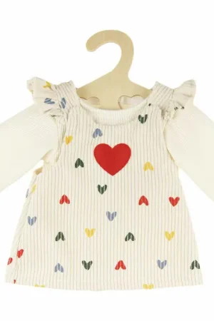 Weekendaanbieding Poppen Ribfluwelen Jurk Hartjesconfetti, 35-45 cm