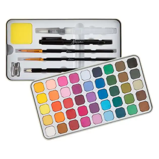 Nu Kopen Nassau Luxe Aquarel Verfset - 45 Kleuren