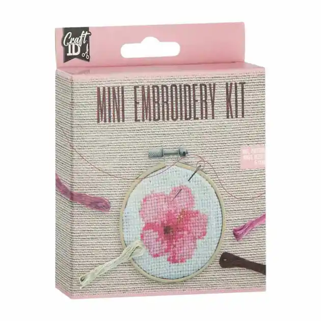 Mini Borduurset Bloem - incl. Naald en Draad Speciale Aanbieding