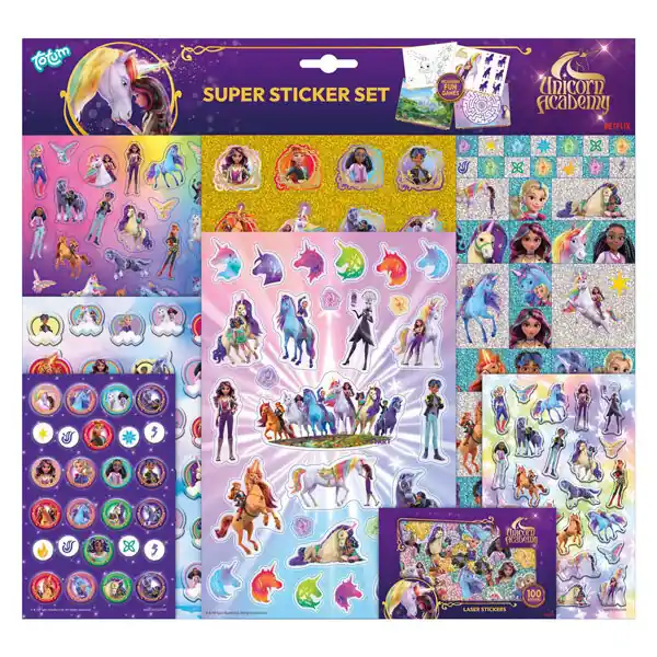 Totum Unicorn Academy Super Stickerset - 8 Vellen Koopje