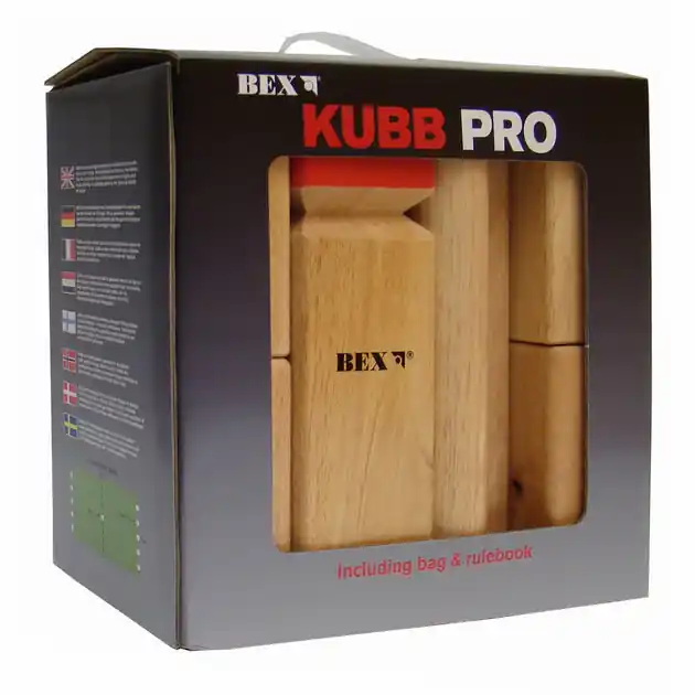 Kubb Pro Rubberhout met Rode Koning Gereduceerde Prijs