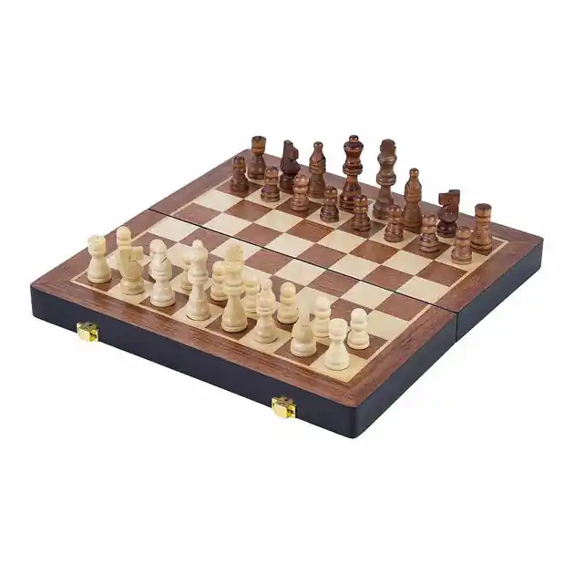 Essenhouten Schaakspel Opklapbaar - 38,5x38,5x5,8cm Nu Kopen