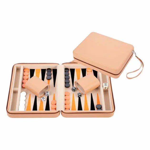 Nu Kopen Backgammon Reisspel met Rits - Beige