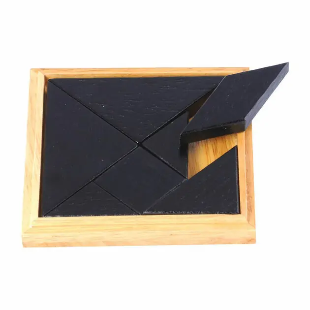 Goedkoop Houten Tangram in Doosje - 13x13cm
