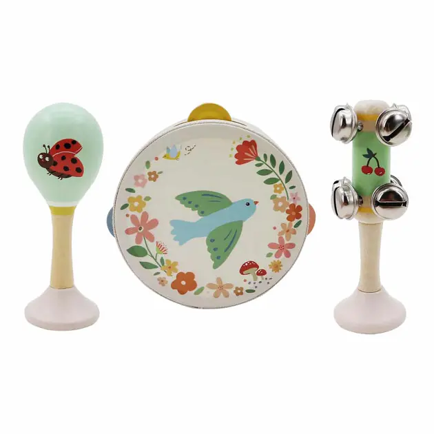 Rechtstreeks Van De Fabrikant Houten Muziekset Vogel - 3dlg.