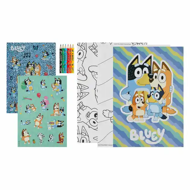 Nieuw Kleurblok Bluey met Kleurpotloden en Stickers