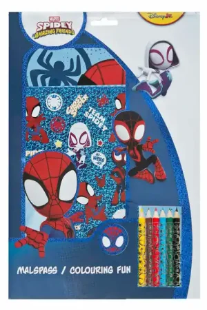 Gecertificeerd Kleurblok Spidey met Kleurpotloden en Stickers