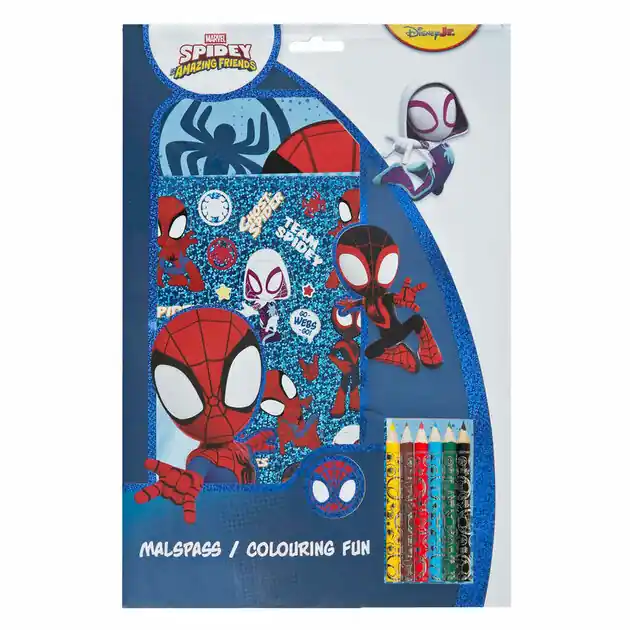 Gecertificeerd Kleurblok Spidey met Kleurpotloden en Stickers