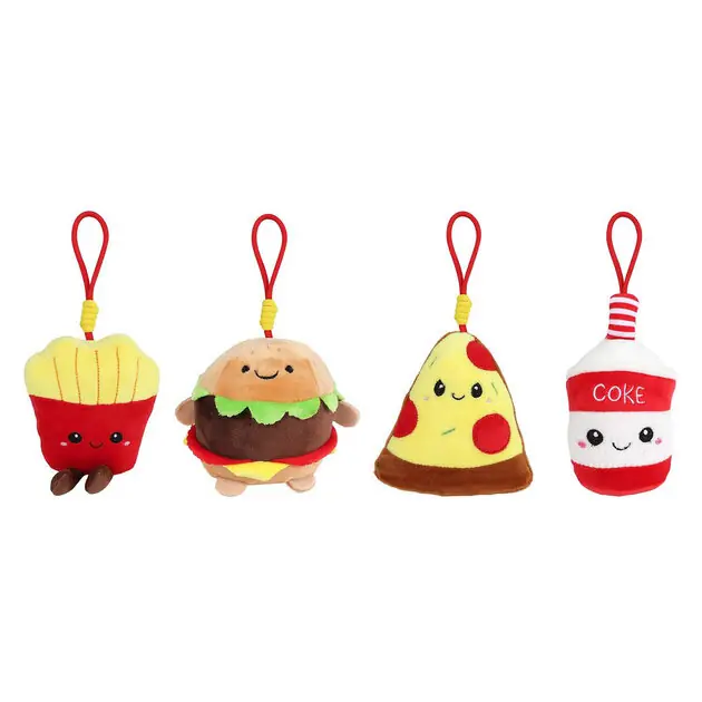 Fluffy Menu Fastfood Sleutelhanger Pluche - 9-12cm Gecertificeerd