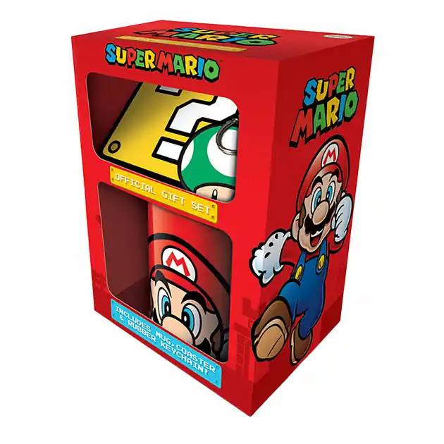 Direct Beschikbaar Super Mario Cadeauset - Mok, Onderzetter & Sleutelhanger