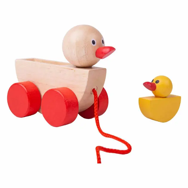 Nieuw Bigjigs Houten Trekdier Eend met Kuiken