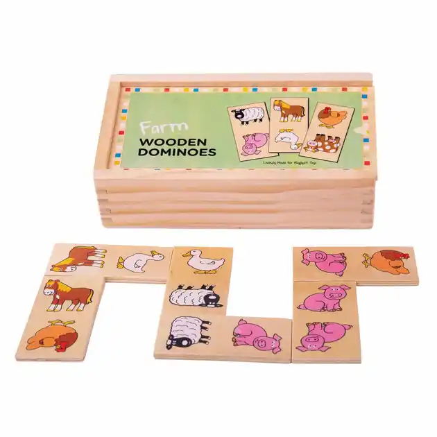 Populair Bigjigs Houten Domino Boerderijdieren