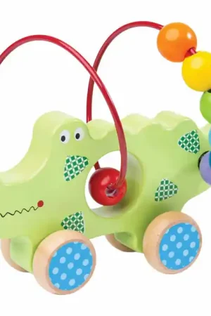Bigjigs Houten Duwfiguur Krokodil met Kralenspiraal Koop Vandaag