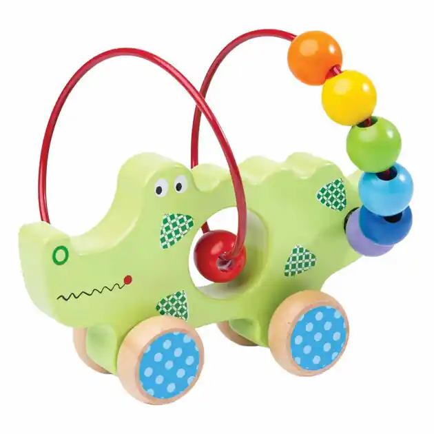 Bigjigs Houten Duwfiguur Krokodil met Kralenspiraal Koop Vandaag