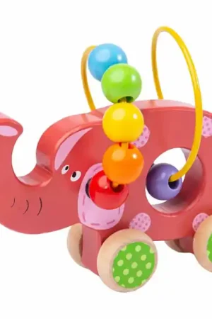 Bigjigs Houten Duwfiguur Olifant met Kralenspiraal Koop Online