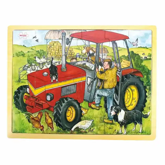 Bigjigs Houten Legpuzzel Tractor - 20st. Nu Kopen