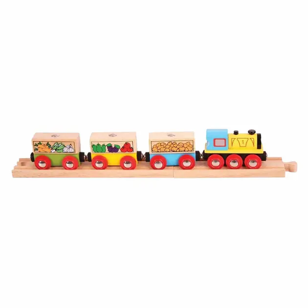 Meest Verkocht Bigjigs Houten Groenten en Fruit Trein - 6dlg.