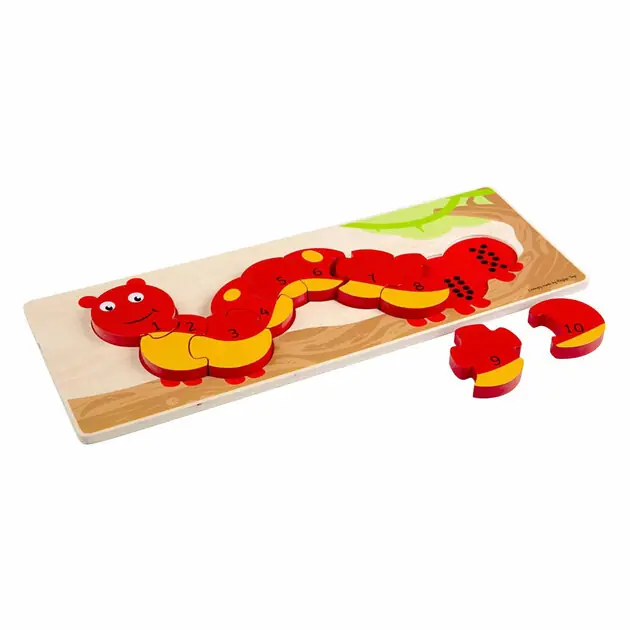 Bigjigs Houten Nummer Puzzel Rups - 10st. Korting