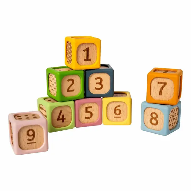 Bigjigs Houten Zachte Sorteerblokken - 9dlg. Aanbieding
